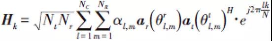 第k 個頻率分量上的MIMO 信道可以建模為