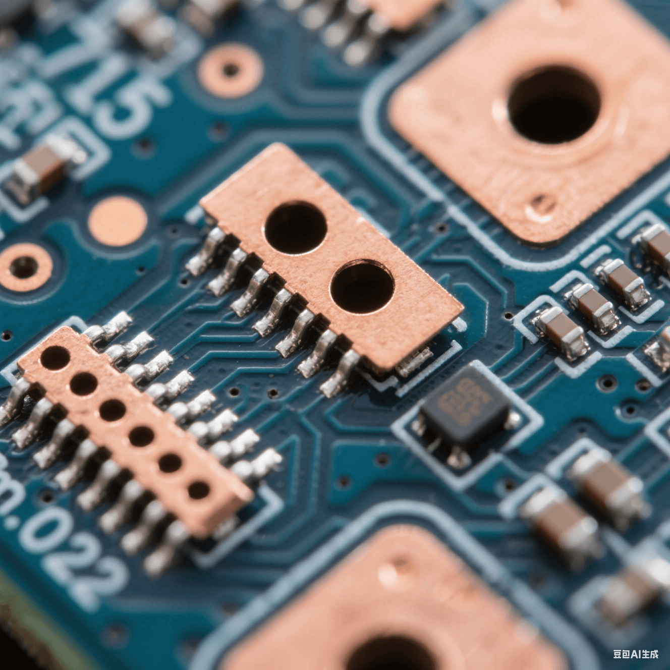 電子顯微鏡視角：0.075mm激光微孔采用階梯式反焊盤設(shè)計，孔口25μm加厚銅層，真空樹脂填充無空洞