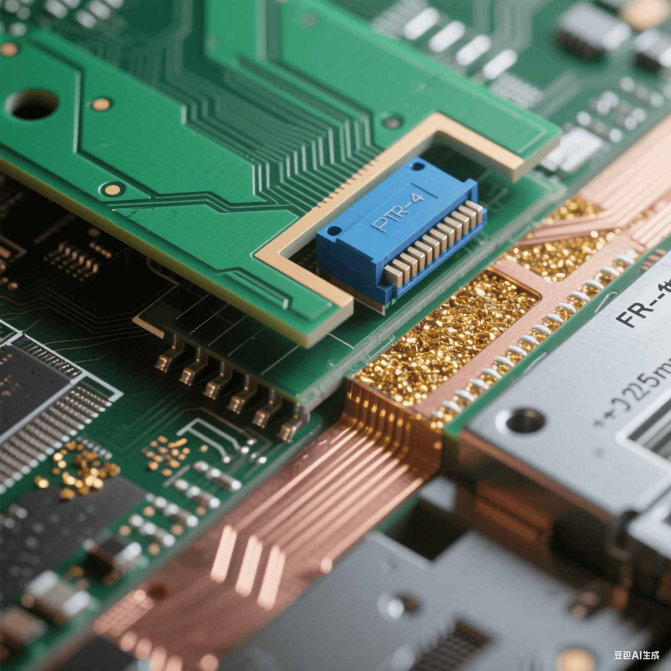 局部化混壓結(jié)構(gòu)：PTFE模塊精準(zhǔn)嵌入FR-4基板，環(huán)氧-氧化鋁樹脂填充0.1mm間隙