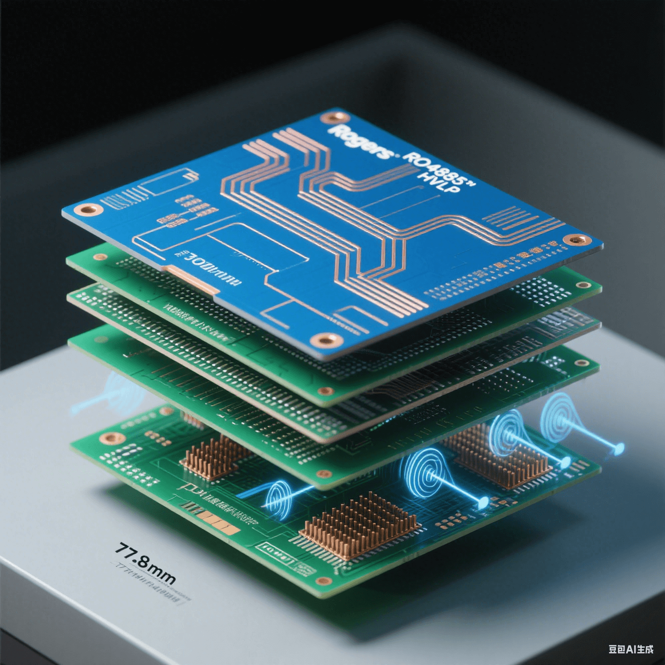 毫米波雷達(dá)PCB混壓結(jié)構(gòu):RO4835?+FR4層壓實(shí)現(xiàn)Dk=2.55@10GHz與相位一致性 毫米波雷達(dá)PCB混壓結(jié)構(gòu):RO4835?+FR4層壓實(shí)現(xiàn)Dk=2.55@10GHz與相位一致性