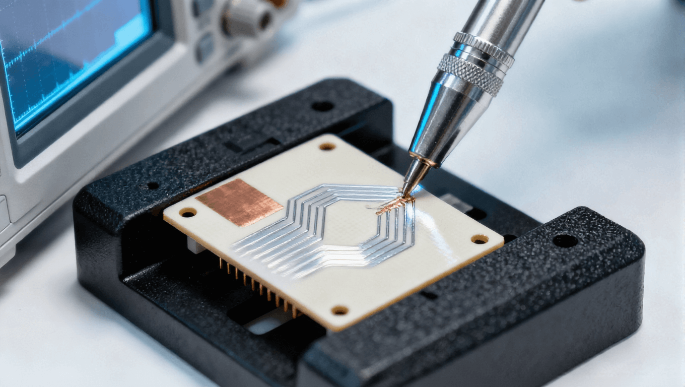 高頻毫米波天線板 自動駕駛 77GHz 雷達板 車規(guī)測試 示波器探頭 冷調(diào)光影 .png 高頻毫米波天線板 自動駕駛 77GHz 雷達板 車規(guī)測試 示波器探頭 冷調(diào)光影 .png