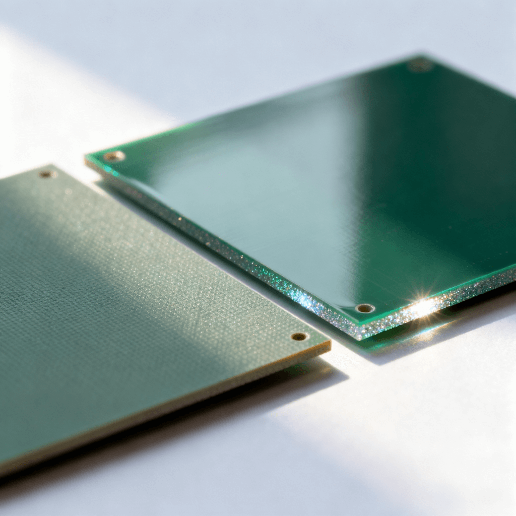 普通FR4與高頻特種PCB板材樣本表面質(zhì)感與材質(zhì)對(duì)比 普通FR4與高頻特種PCB板材樣本表面質(zhì)感與材質(zhì)對(duì)比