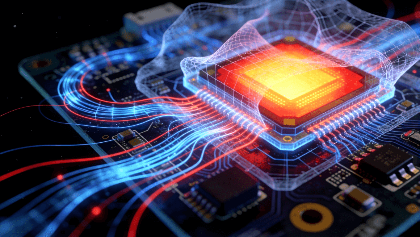 激光雷達(dá)系統(tǒng)多物理場(chǎng)耦合仿真可視化效果圖，包含電磁熱和結(jié)構(gòu)力學(xué)分析